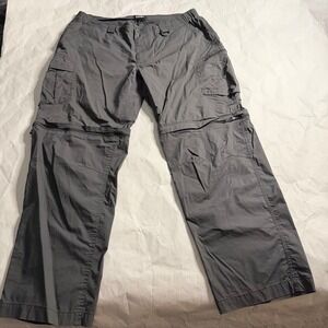 CQR Mens Convertible Cargo Pants Zip Off‎ Shorts Gray Tactical Hiking 38W 30L